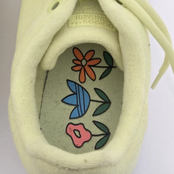 Adidas Stan Smith Always Original Yellow Floral Sneakers Women’s Sz 7 - Picture 13 of 16